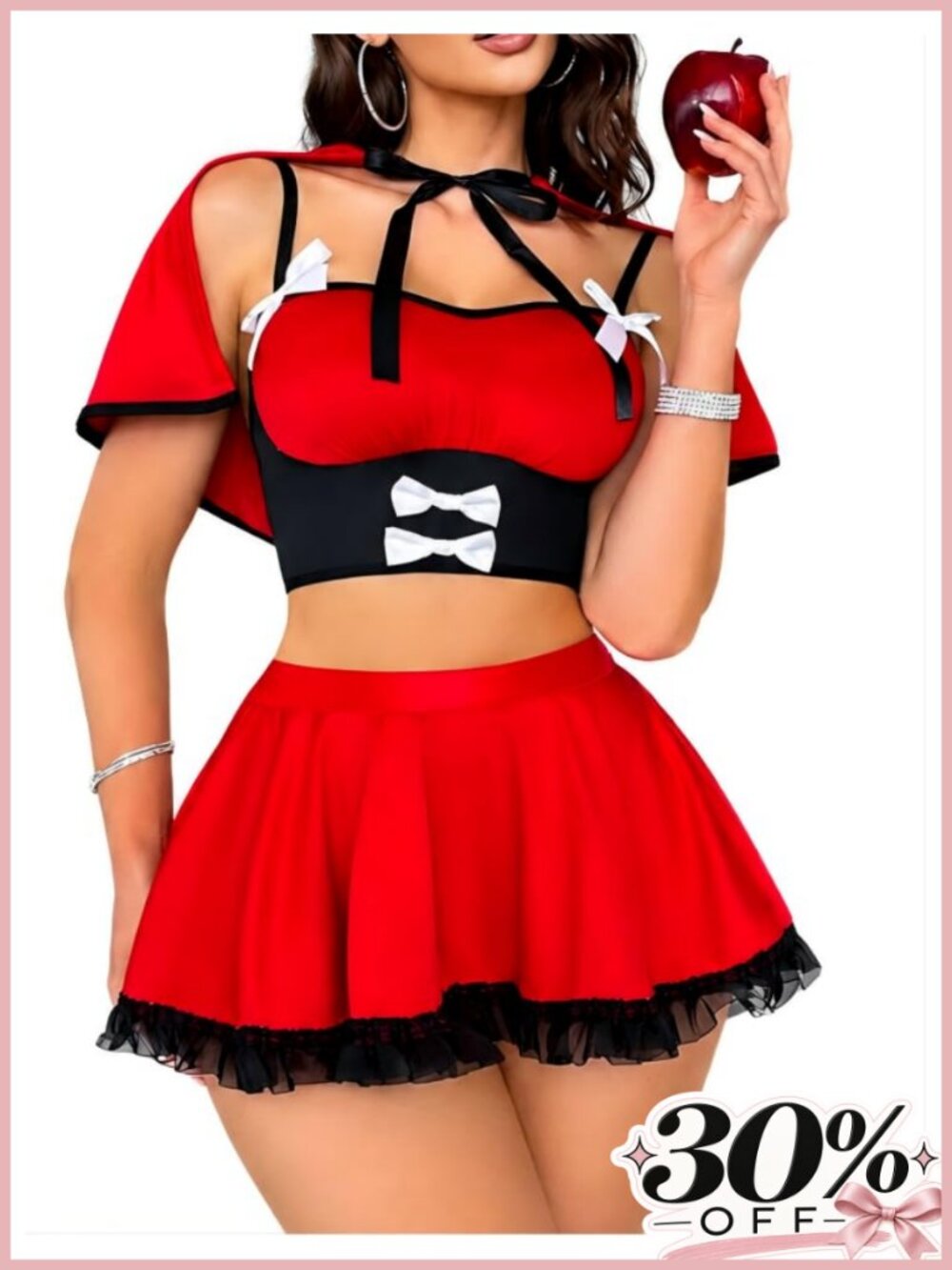 Sexy Little Red Riding Hood Costume Lingerie Set Cosplay Halloween
